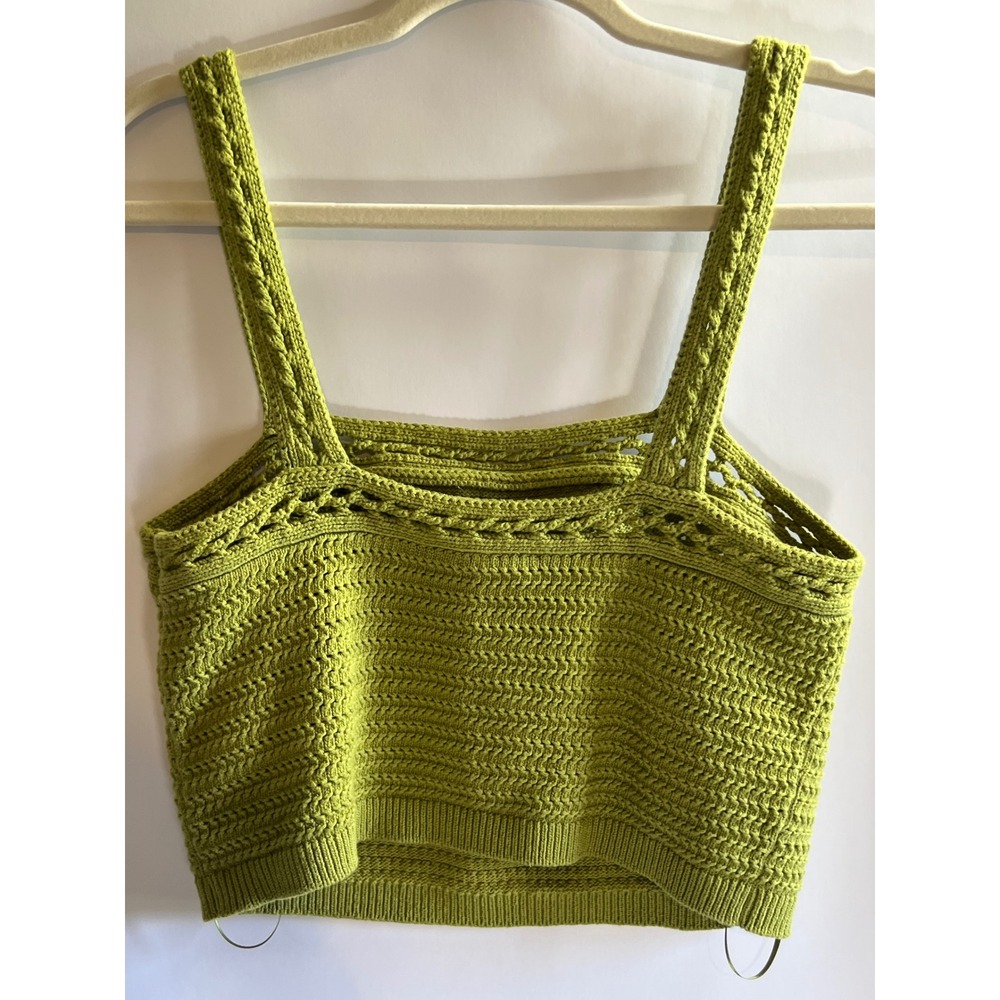 Rachel Zoe Boho Crochet Set Green Crop Top & Midi Skirt Small Resort Vacation - Picture 3 of 5